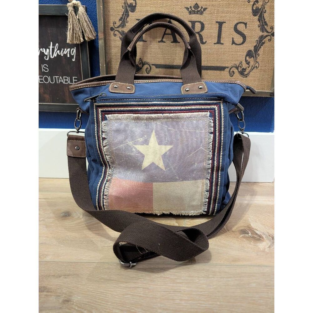 Montana West Texas Pride Canvas Messenger Crossbody Purse Bag Conceal Carry